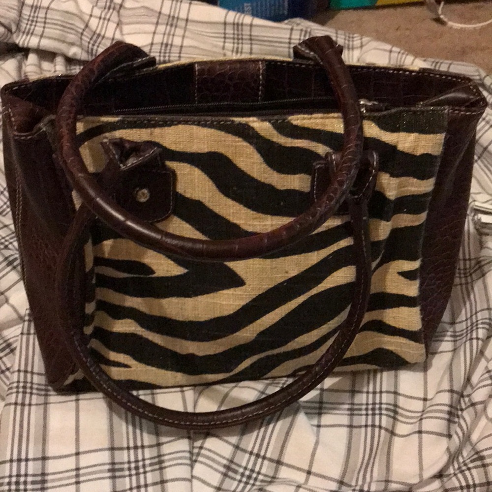 Leather zebra handbag